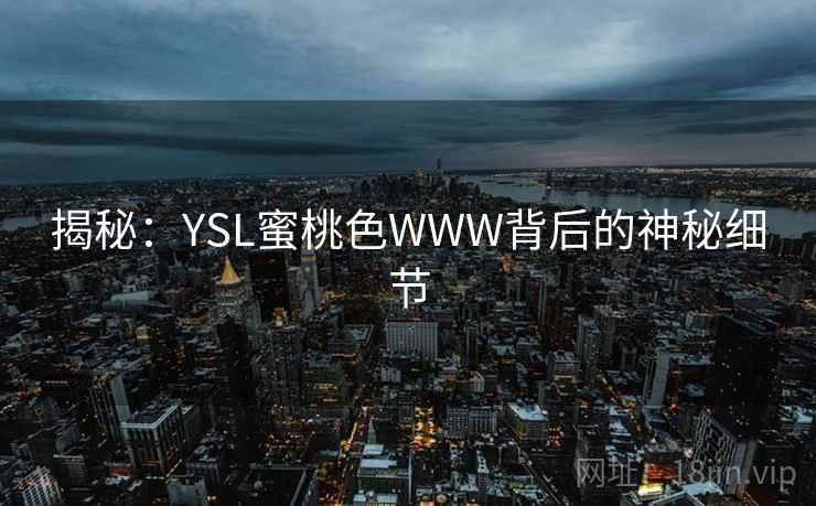 揭秘：YSL蜜桃色WWW背后的神秘细节  第1张